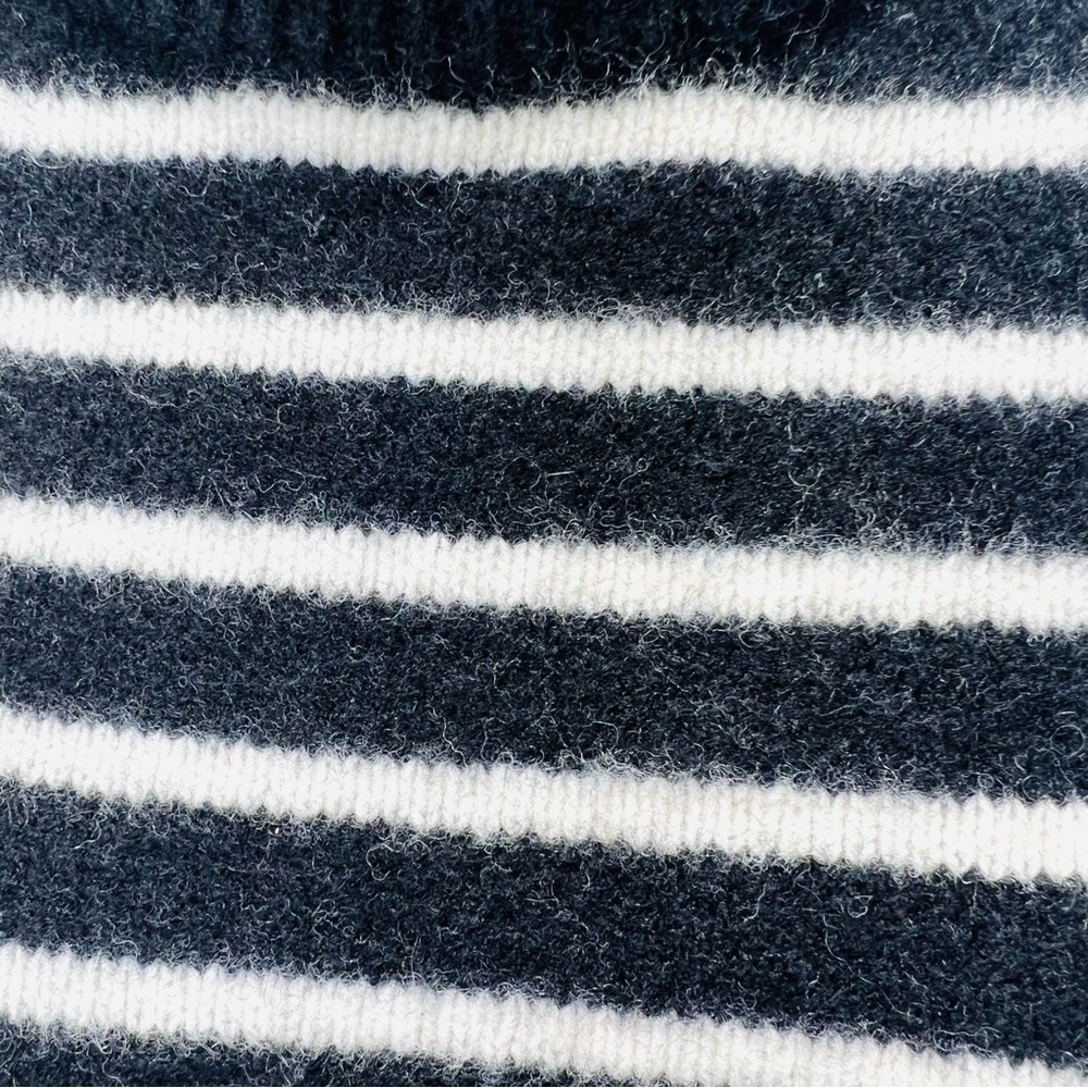 MADEWELL Wool Black White Stripe Side Slit Sweater Long Sleeve Size Small - Picture 9 of 12